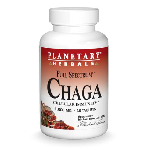Planetary Herbals Full Spectrum Chaga 1,000mg 30 Tablets | Premium Supplements at MYSUPPLEMENTSHOP