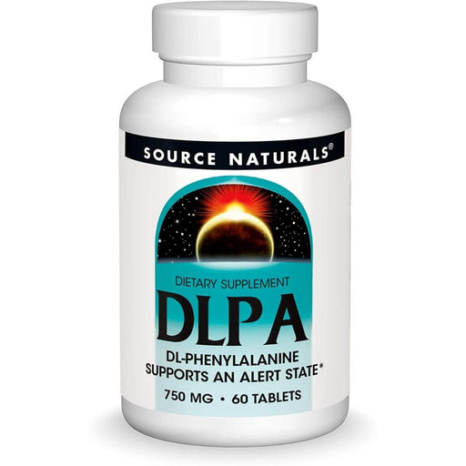 Source Naturals DLPA (DL-Phenylalanine) 750mg 60 Tablets | Premium Supplements at MYSUPPLEMENTSHOP