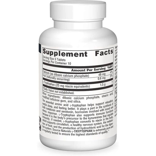 Source Naturals L-Tryptophan 500mg 30 Tablets | Premium Supplements at MYSUPPLEMENTSHOP