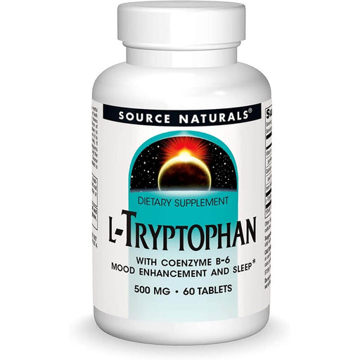 Source Naturals L-Tryptophan with Coenzyme B-6 500mg 60 Tablets | Premium Supplements at MYSUPPLEMENTSHOP
