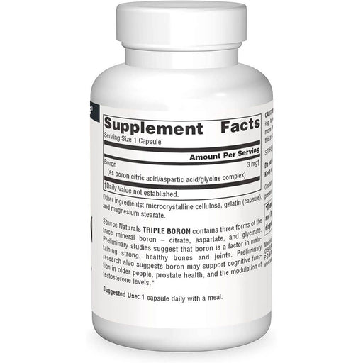 Source Naturals Triple Boron 3mg 100 Capsules | Premium Supplements at MYSUPPLEMENTSHOP