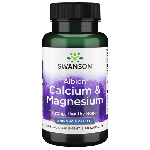 Swanson Albion Calcium &amp; Magnesium 60 Capsules | Premium Supplements at MYSUPPLEMENTSHOP