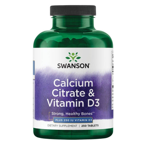 Swanson Calcium Citrate &amp; Vitamin D 250 Tablets | Premium Supplements at MYSUPPLEMENTSHOP