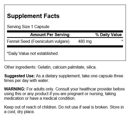 Swanson Fennel Seed 480 mg 100 Capsules | Premium Supplements at MYSUPPLEMENTSHOP