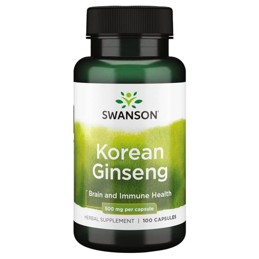 Swanson Korean Ginseng 500mg 100 Capsules | Premium Supplements at MYSUPPLEMENTSHOP