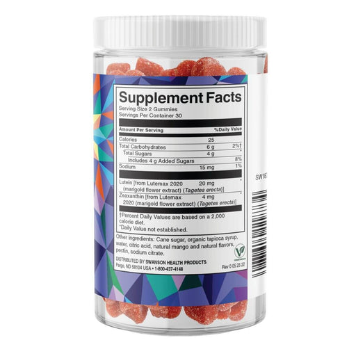 Swanson Lutein &amp; Zeaxanthin Gummies, Mango Flavoured 60 Gummies | Premium Supplements at MYSUPPLEMENTSHOP