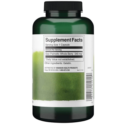 Swanson Saw Palmetto 540 mg 250 Capsules | Premium Supplements at MYSUPPLEMENTSHOP