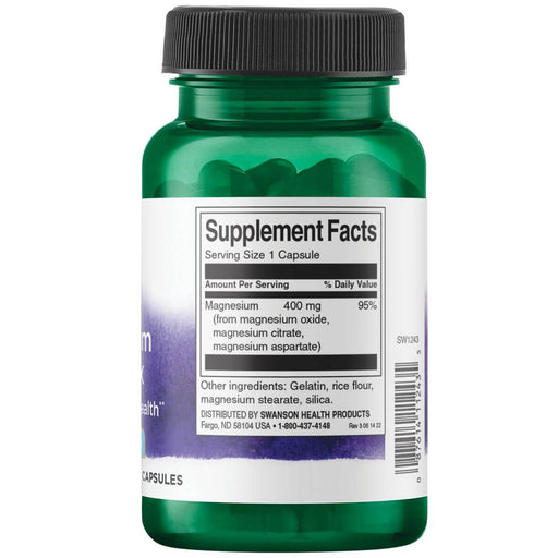 Swanson Triple Magnesium Complex 400 mg 30 Capsules at MySupplementShop.co.uk