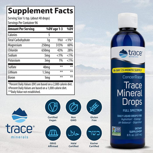 Trace Minerals ConcenTrace Trace Mineral Drops 8oz (237ml) | Premium Supplements at MYSUPPLEMENTSHOP