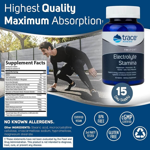 Trace Minerals Electrolyte Stamina 90 Tablets | Premium Supplements at MYSUPPLEMENTSHOP