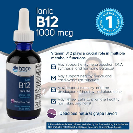 Trace Minerals Liquid Ionic B12 (1,000 mcg) 2 oz | Premium Supplements at MYSUPPLEMENTSHOP