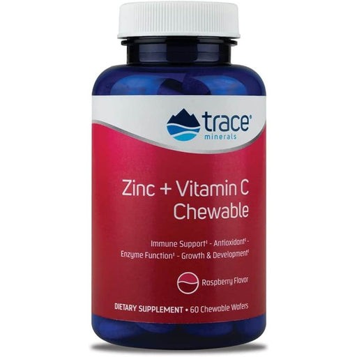 Trace Minerals Zinc and Vitamin C Raspberry 60 Chewables | Premium Supplements at MYSUPPLEMENTSHOP