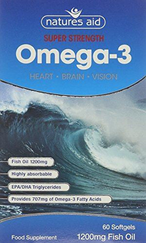 Natures Aid Super Strength Omega 3 - Providing 707mg of Omega 3 Fatty Acids 60 Softgels | High-Quality Personal Care | MySupplementShop.co.uk