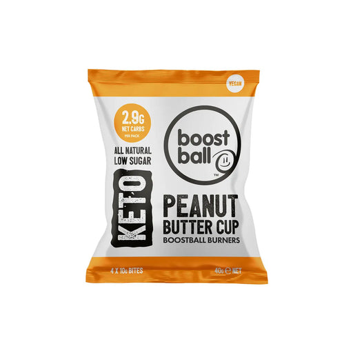 Boostball Keto Burners 12x40g Peanut Butter Cup | High-Quality Snack Foods | MySupplementShop.co.uk