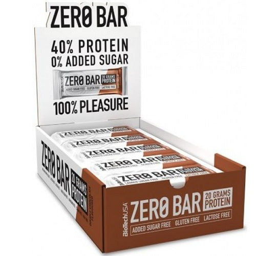 BioTechUSA Zero Bar, Double Chocolate - 20 x 50g | High-Quality Protein Bars | MySupplementShop.co.uk
