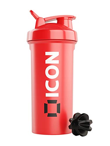 ICON Nutrition Classic Protein Shaker Bottle 600ml Protein Shaker - Full Red | High-Quality Water Bottles | MySupplementShop.co.uk