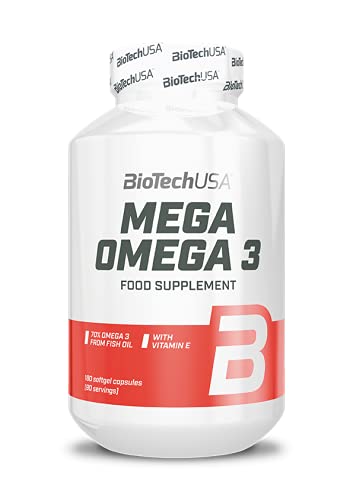 BioTechUSA Mega Omega 3 - 180 caps | High-Quality Omegas, EFAs, CLA, Oils | MySupplementShop.co.uk