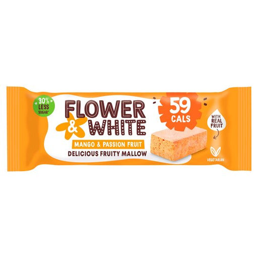 Flower & White  Mango Passion Fruity Mallow Bar35g x 15 | High-Quality Snacks | MySupplementShop.co.uk