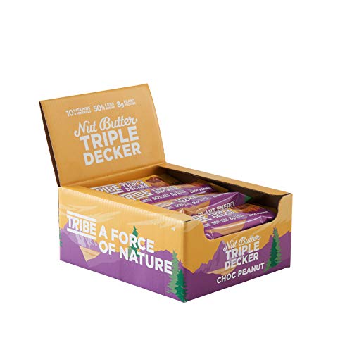 Tribe Nut Butter Triple Decker Plant Protein Bar  12x40g Choc Peanut | High-Quality Sports Nutrition | MySupplementShop.co.uk
