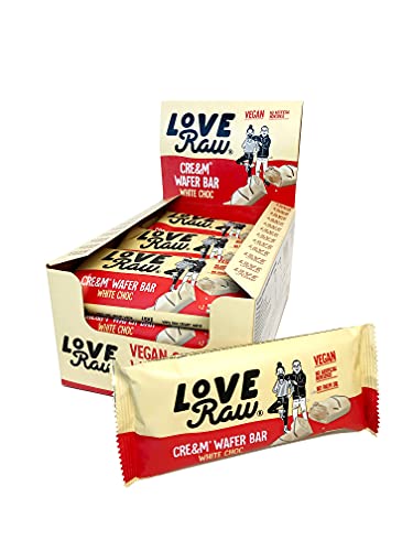LoveRaw Vegan Cream Filled Wafer Bar 12x45g White Choc | High-Quality Sports Nutrition | MySupplementShop.co.uk