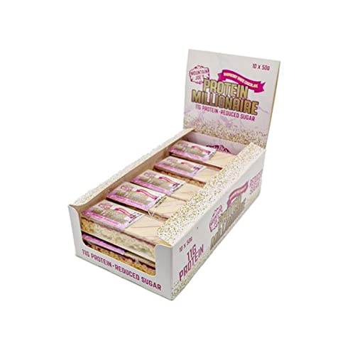 Mountain Joes Protein Millionaire 10x50g (Raspberry White Chocolate) | High-Quality Protein Bars | MySupplementShop.co.uk