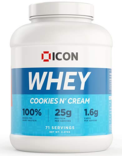 ICON Nutrition Whey Protein Powder 2.27kg 71 Servings - Cookies and Cream | High-Quality Whey Proteins | MySupplementShop.co.uk