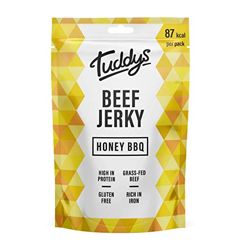 Tuddys Snacks Beef Jerky 12x28g Honey BBQ | High-Quality Sports Nutrition | MySupplementShop.co.uk