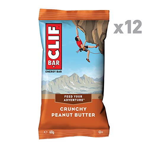 Clif Bar Energy Bars Source of Protein Vitamin B12 & B6 Crunchy Peanut Butter 12 x 68g | High-Quality Endurance & Energy | MySupplementShop.co.uk