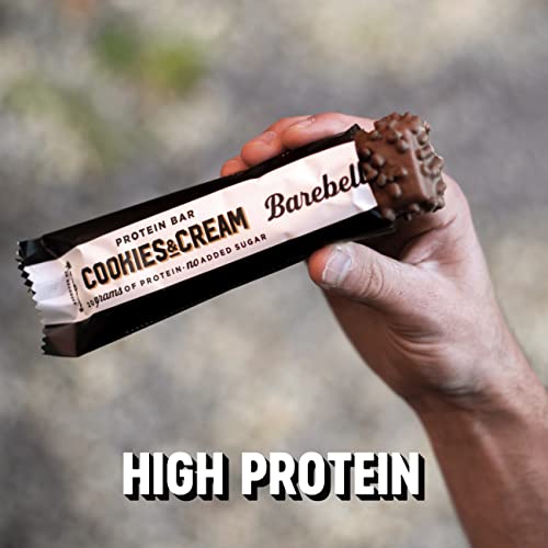 Barebells Protein Bars | 20g protein low carb chocolate bars | after workout low calorie snacks 12 x 55g (Cookies & Cream) | High-Quality Protein Bars | MySupplementShop.co.uk