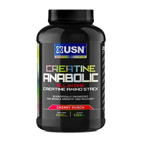 USN Creatine Anabolic all in One Creatine Amino Muscle Building Stack Cherry 900g | High-Quality Sports Nutrition | MySupplementShop.co.uk