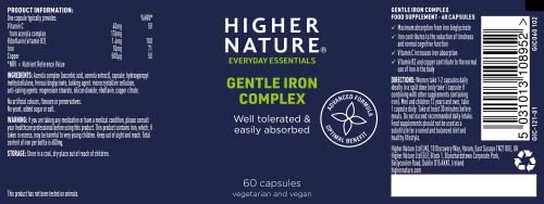 Higher Nature Gentle Iron Complex - 60 Capsules | High-Quality Iron | MySupplementShop.co.uk