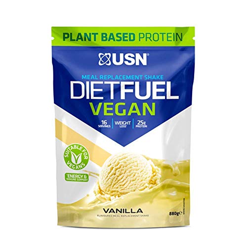 USN Vegan Diet Fuel High Protein Plant Based Meal Replacement Shake Vanilla 900g | High-Quality Fat Burners | MySupplementShop.co.uk