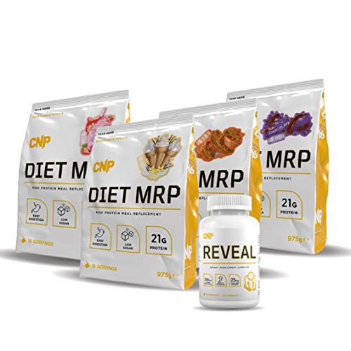 CNP Professional Diet MRP Meal Replacement with FREE Reveal Advanced Fat Loss & Muscle Maintenance Capsules. Thermogenic Energy Metabolism Increase (Vanilla) | High-Quality Fat Burners | MySupplementShop.co.uk