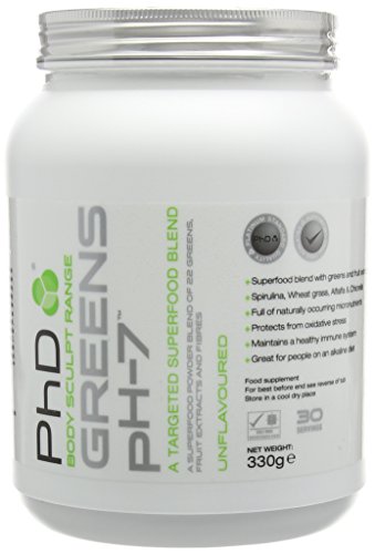 PhD Nutrition Greens pH-7 330g Unflavoured | High-Quality Nutrition Drinks & Shakes | MySupplementShop.co.uk
