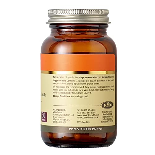 Udo's Choice Super 8 Hi Count Microbiotics Supports Bowels and Digestive Health One a day Probiotics - 42 Billion Cell Count -8 Microbiotic Strains - 30 Capsules | High-Quality Bacterial Cultures | MySupplementShop.co.uk