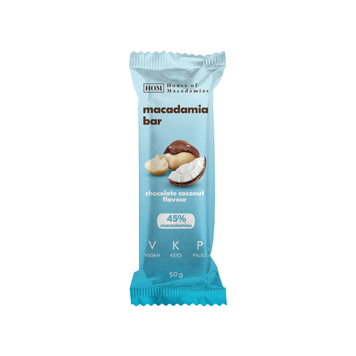 House Of Macadamia Bar 12x50g Chocolate Coconut | High-Quality Sports & Nutrition | MySupplementShop.co.uk