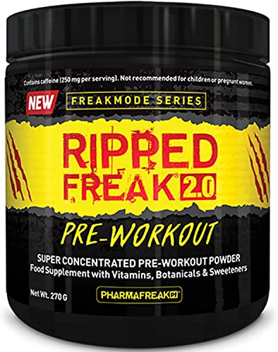 PharmaFreak Ripped Freak Pre-Workout 20 Blue Raspberry 270g,0656727771572 | High-Quality Pre & Post Workout | MySupplementShop.co.uk