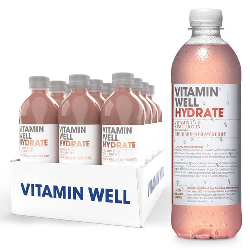 Vitamin Well Hydrate 12x500ml Rhubarb & Strawberry by Vitamin Well at MYSUPPLEMENTSHOP.co.uk