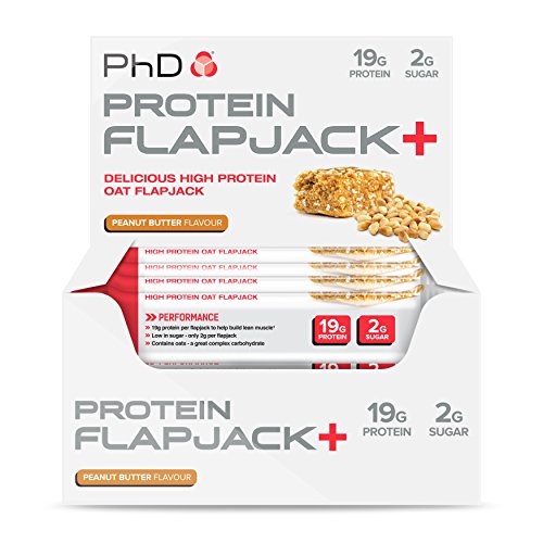 PhD Nutrition Protein Flapjacks 12x75g Peanut Butter | High-Quality Bars | MySupplementShop.co.uk