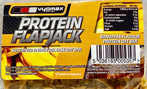 Vyomax Nutrition Vyomax® Nutrition Protein Flapjacks Box of 12 (Banoffee) | High-Quality Sports Nutrition | MySupplementShop.co.uk