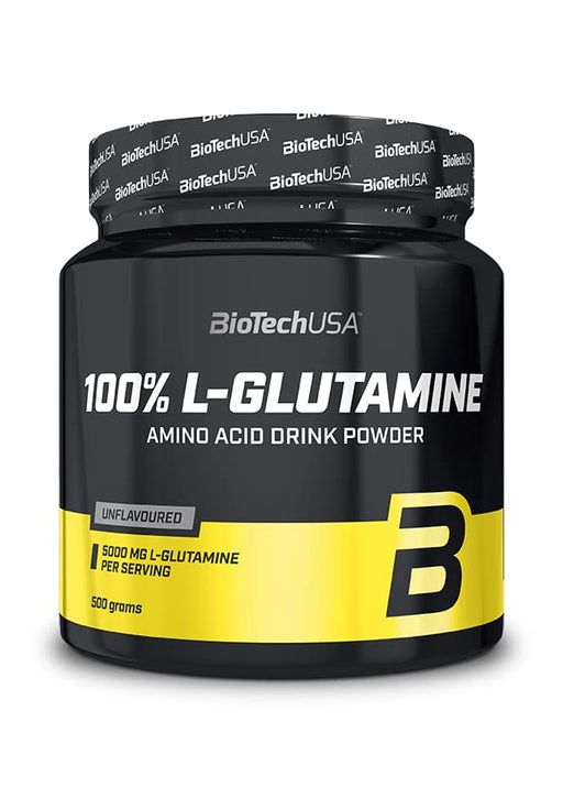 BioTechUSA 100% L-Glutamine, Unflavoured - 500 grams | High-Quality L-Glutamine, Glutamine | MySupplementShop.co.uk