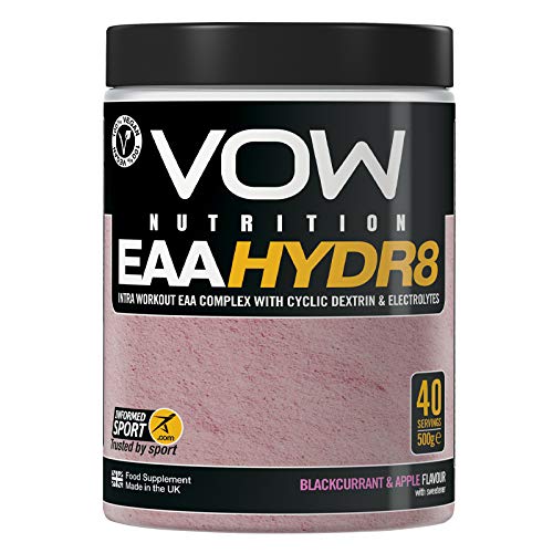 VOW Nutrition Vow EAA Hydr8 - Essential Amino Acids BCAAs Electrolytes Hydration Energy Intra Workout Drink (Blackcurrant and Apple) | High-Quality Sports Nutrition | MySupplementShop.co.uk