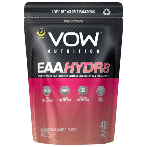 Vow EAA Hydr8 - Essential Amino Acids Electrolytes BCAAs Cyclic Dextrin Intra Workout Drink Informed Sports (Watermelon and Mango) | High-Quality BCAAs | MySupplementShop.co.uk