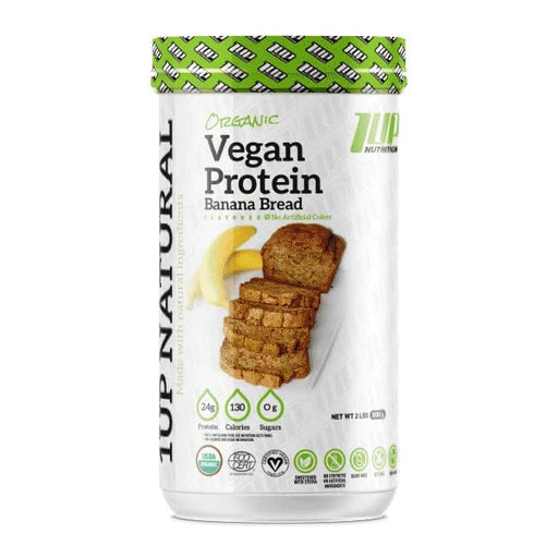 1Up Nutrition Organic Vegan Protein, Banana Bread - 900 grams | High-Quality Protein | MySupplementShop.co.uk
