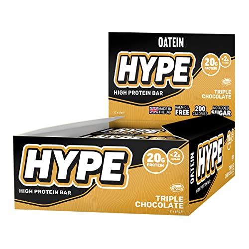 Oatein Hype Low Sugar Protein Bar 12 x 64g Triple Choc | High-Quality Sports Nutrition | MySupplementShop.co.uk