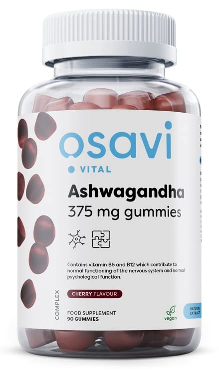 Osavi Ashwagandha 375mg Gummies, Cherry - 90 gummies | High-Quality Ashwagandha | MySupplementShop.co.uk