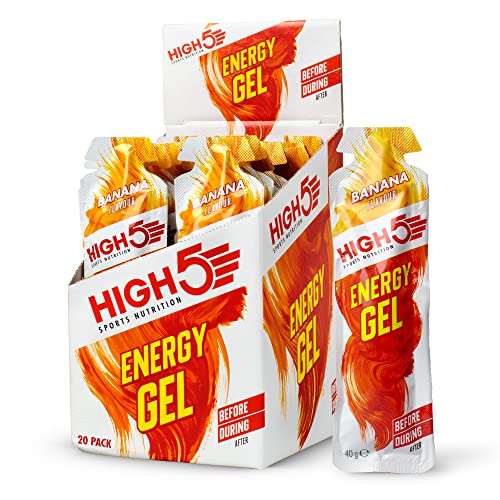 HIGH5 Energy Gel Quick Release Energy On The Go From Natural Fruit Juice (Banana 20 x 40g) | High-Quality Nutrition Bars & Drinks | MySupplementShop.co.uk