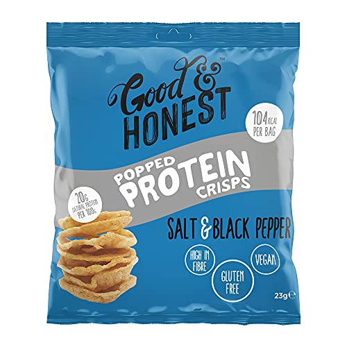 Good & Honest Popped Protein Crisps 24x23g Salt & Pepper | High-Quality Sports Nutrition | MySupplementShop.co.uk