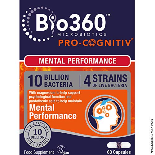 Bio360 Pro-Cognitiv (10 Billion Bacteria)|from Natures Aid|Mental Performance*|60 Capsules | High-Quality Combination Multivitamins & Minerals | MySupplementShop.co.uk