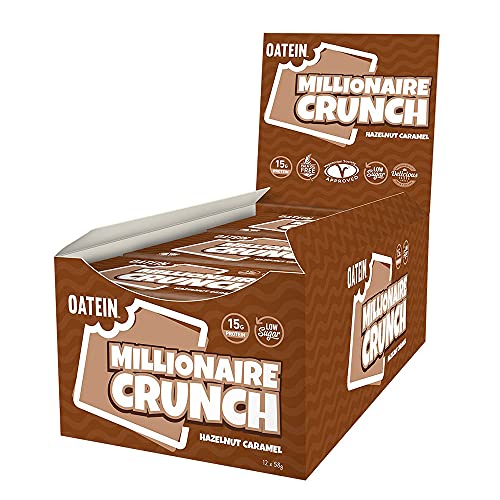 Oatein Millionaire Crunch 12x58g Hazelnut Caramel | High-Quality Sports Nutrition | MySupplementShop.co.uk